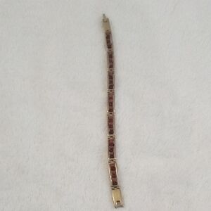 Gold Plated Stainless Steel Open Link Red And Black Beads For Men Protection